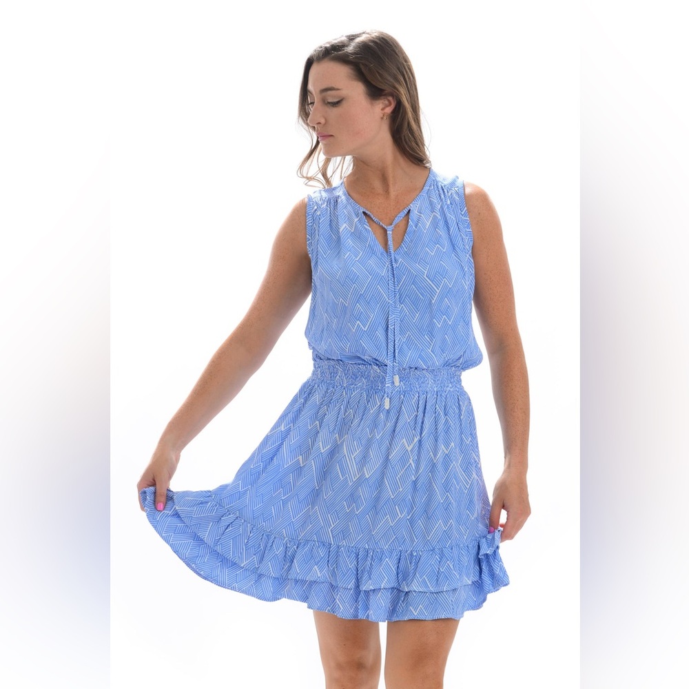 Blue Sleeveless Mini Dress